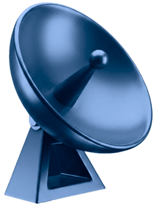 Satellite dish icon representing continuous monitoring